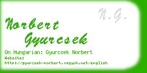 norbert gyurcsek business card